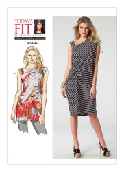 1442 VOGUE BETZINA EZ PULLOVER STRAPPY DRAPE TUNIC, DRESS PATTERN ABC-GHIJ